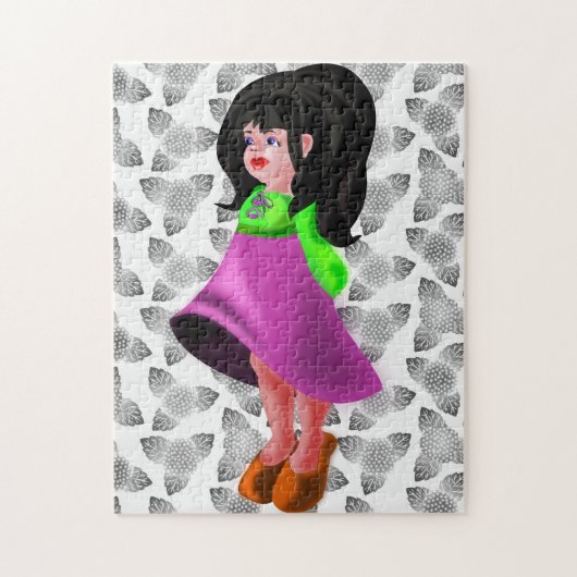 Little Village Girl Puzzle Legpuzzel (Verticaal)