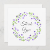 Little Violet Blossom Waterverf Wreate Bedankkaart (Voorkant / Achterkant)