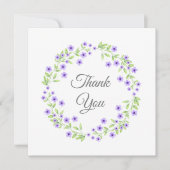 Little Violet Blossom Waterverf Wreate Bedankkaart (Voorkant)