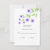 Little Violet Waterverf Blossoms RSVP-kaart RSVP Kaartje (Voorkant)