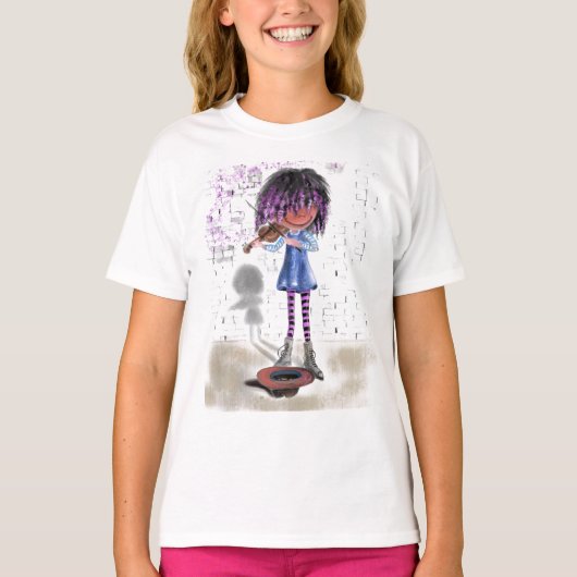 Little Violinist Girl T-Shirt (Voorkant)