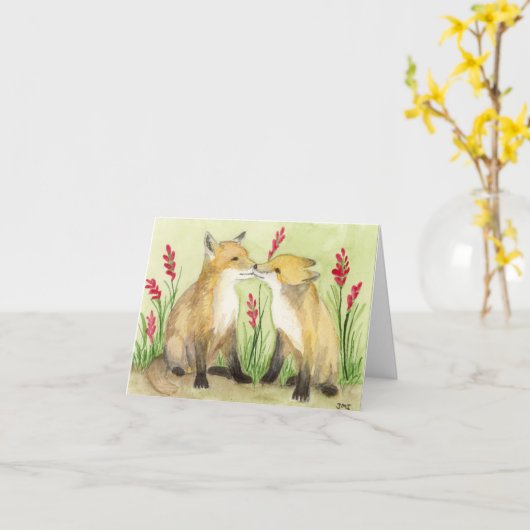 Little Vixens Kaart (Gele Bloem)