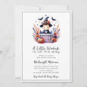 Little Warlock Halloween Baby shower Invitation Kaart (Voorkant)
