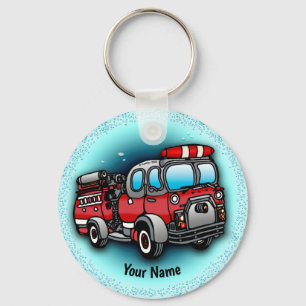 Little Water Firetruck brandweerman sleutelhanger