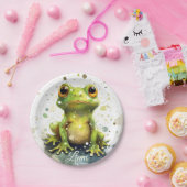 Little watercolor frog papieren bordje (Feest)