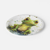 Little watercolor frog papieren bordje (Gekanteld)