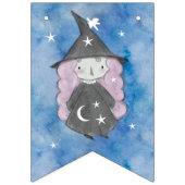 Little Waterverf Witch Halloween Party Bunting Vlaggetjes (Eerste vlag)