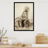 Little, Wearing Headdress at Wounded Knee SD 1890 Poster (Keuken)