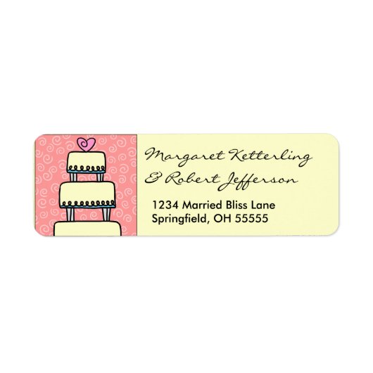 Little Wedding Cake gepersonaliseerde Adresetikett Etiket (Voorkant)