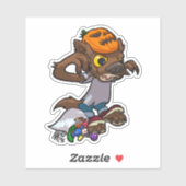 Little Werewolf Halloween Trick or treat Cartoon Sticker (Vel)
