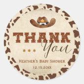 Little Western Cowboy Baby Shower Ronde Sticker (Voorkant)