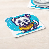 Little Westie Kartonnen Onderzetters (Schuin)