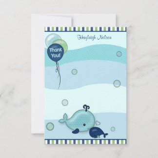 Little Whale Baby and Mammie Dank je wel 3,5 inch  Notitiekaartje