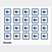 Little Whale Custom Favor Stickers Navy (Vel)