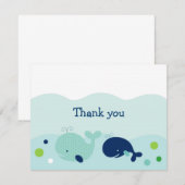 Little Whale Nautical Dankjewel Bedankkaart (Voorkant / Achterkant)
