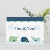 Little Whales Baby shower Hartelijk dank Bedankkaart (Staand voorkant)