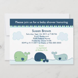 Little Whales Baby shower Invitation Kaart