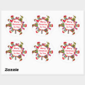 Little Whimsical Elves Festive Holiday Ronde Sticker (Vel)