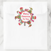 Little Whimsical Elves Festive Holiday Ronde Sticker (Tas)