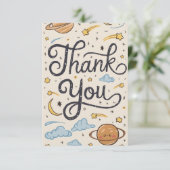 Little Whimsical Trail Celestial Bedankkaart (Staand voorkant)