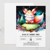 Little Whimsy Fox Verjaardag digitaal Kaart (Voorkant / Achterkant)