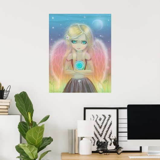 Little Whirlwind Angel Poster Print (Thuiskantoor)