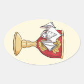 Little White Bat Ovale Sticker (Voorkant)