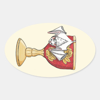 Little White Bat Ovale Sticker