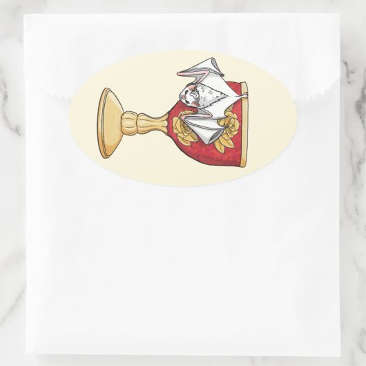 Little White Bat Ovale Sticker (Tas)