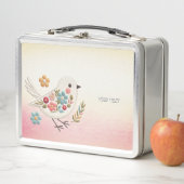 Little White Bird Bloemen Metalen Lunch Box (In situ)