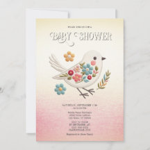 Little White Bird Floral Baby shower