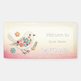 Little White Bird Floral Baby shower Spandoek