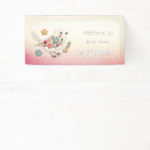 Little White Bird Floral Baby shower Spandoek (Insitu)