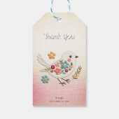 Little White Bird Floral Gift Label Cadeaulabel (Achterkant)