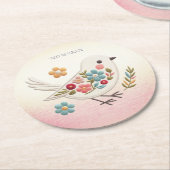 Little White Bird Floral Paper Onderzetter (Gebogen)
