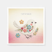 Little White Bird Floral servetten (Voorkant)