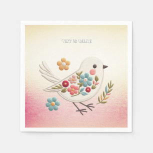 Little White Bird Floral servetten