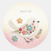 Little White Bird Floral Sticker (Voorkant)