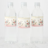 Little White Bird Floral Waterfles Etiket (Flessen)