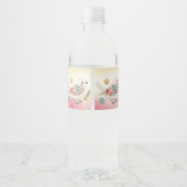 Little White Bird Floral Waterfles Etiket (Achterkant)