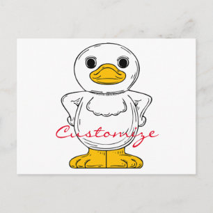 Little White Duck Standing Thunder_Cove Briefkaart