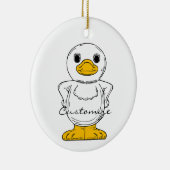 Little White Duck Standing Thunder_Cove Keramisch Ornament (Rechts)