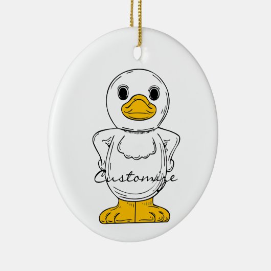 Little White Duck Standing Thunder_Cove Keramisch Ornament (Rechts)