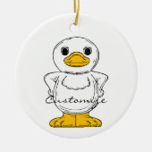 Little White Duck Standing Thunder_Cove Keramisch Ornament (Voorkant)