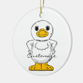 Little White Duck Standing Thunder_Cove Keramisch Ornament (Links)