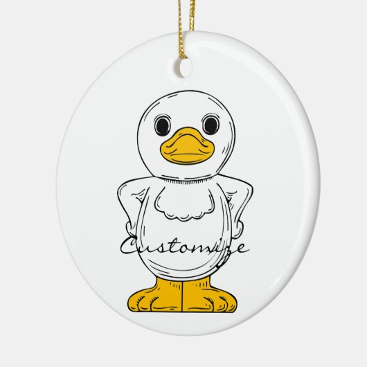 Little White Duck Standing Thunder_Cove Keramisch Ornament (Links)