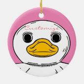 Little White Duck Standing Thunder_Cove Keramisch Ornament (Achterkant)