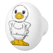 Little White Duck Standing Thunder_Cove Keramische Knop (Rechts)