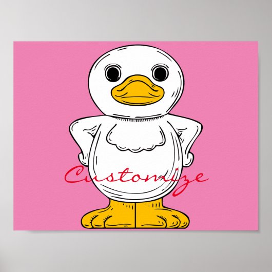 Little White Duck Standing Thunder_Cove Poster (Voorkant)