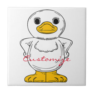 Little White Duck Standing Thunder_Cove Tegeltje
